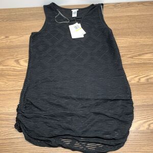 Dotti Cover-Up Swimsuit Cover Up Black Crochet Drawstring Small Ruched